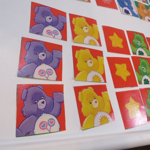 Care Bear wrapping paper squares 2 1/4 x 2ish (back of wrapping paper is white) - Picture 5 of 11